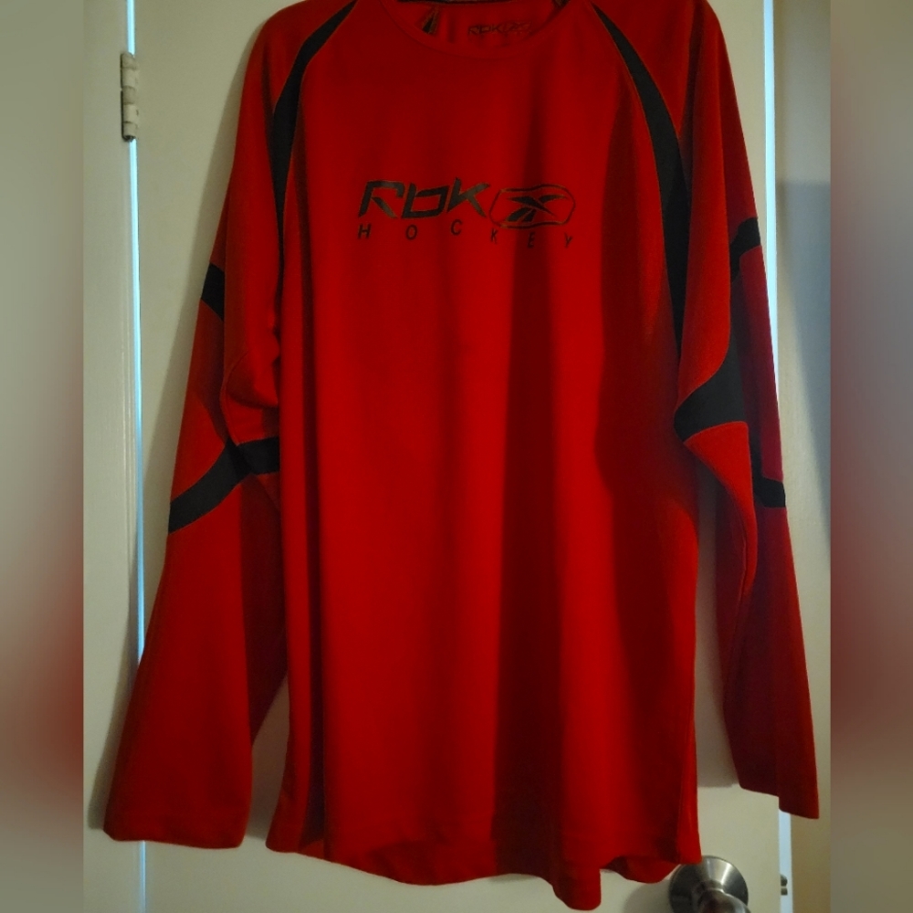 Reebok RBK hockey red long sleeve shirt size XXL